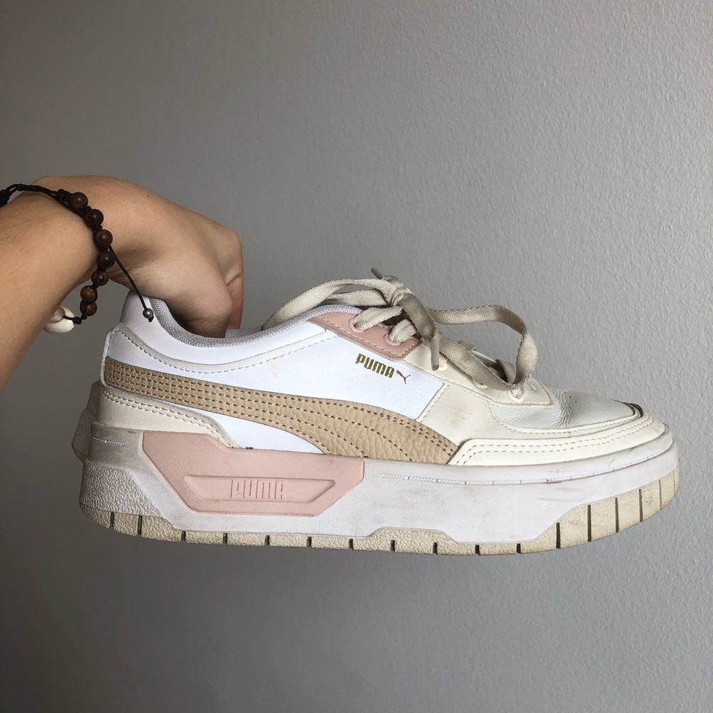 puma cali dream platform sneakers in white and multi